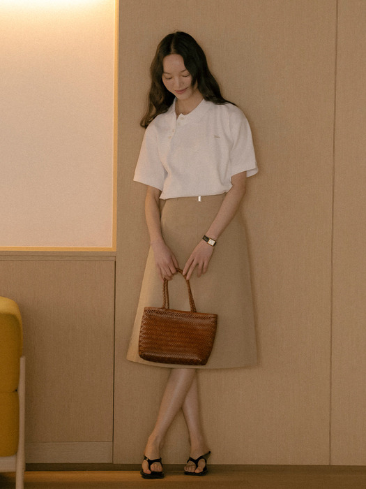 Unbalanced collar button t-shirt TISU01TS13_Ivory - Image 3
