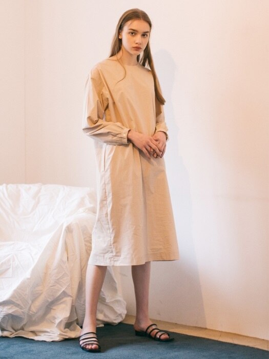 Clean Cotton Dress - Light Beige