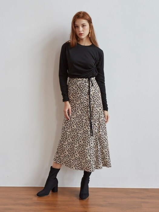 LEOPARD SKIN MIDI SKIRT_BEIGE