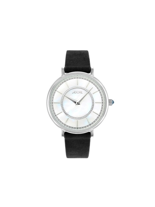 NATURALE 33MM BLACK LEATHER WATCH (RH/MOP)