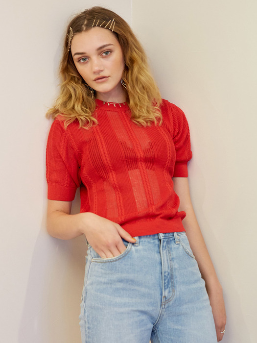 See-Through SS Knit (Red)_VK8MP0690