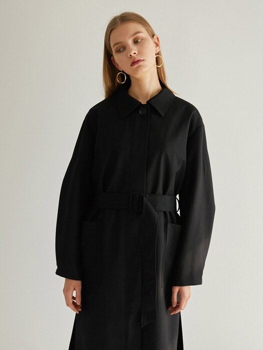 Trench outer+dress SET - black