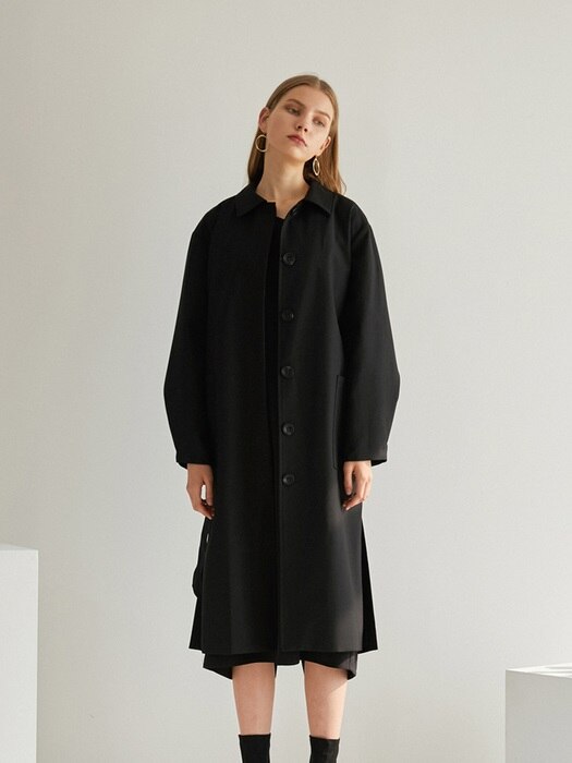 Trench outer+dress SET - black