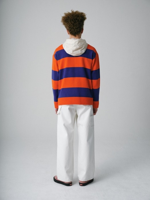 Striped Pocket Sweater D/Orange G9S2K411_35