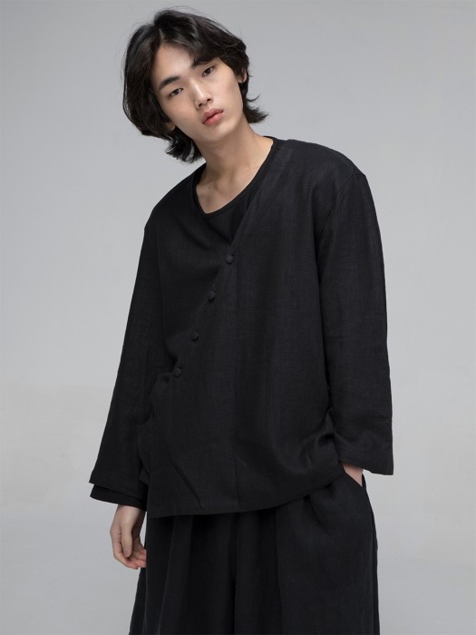 unisex yukata jacket black