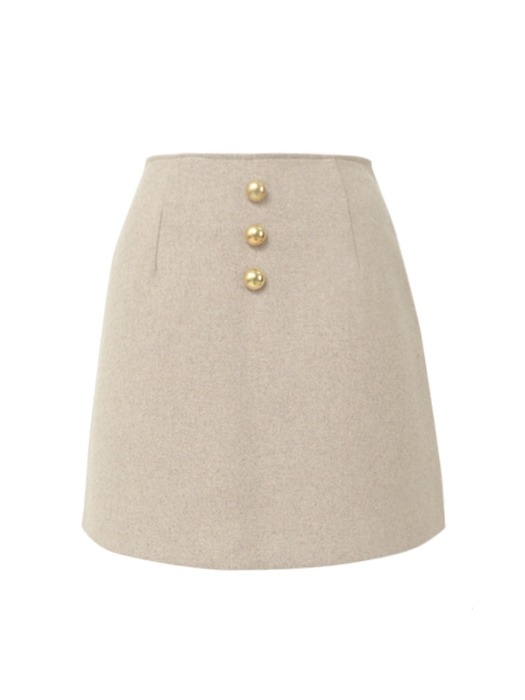Karen Ivory Wool Skirt