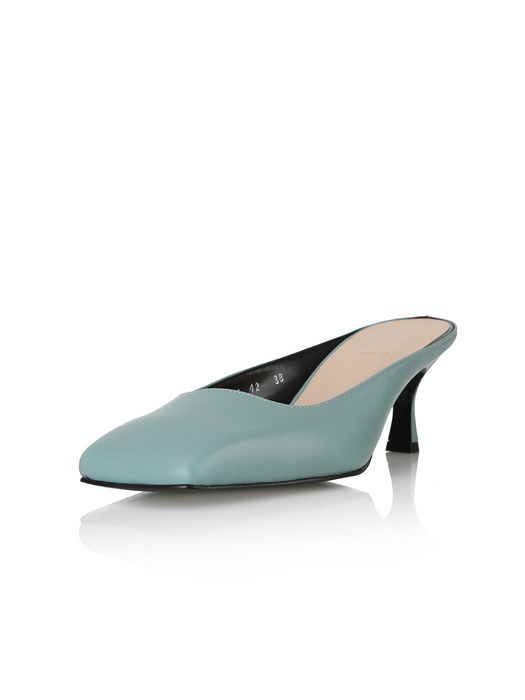 Y.00 Square Toe Mules / YY20S-S42 TEAL BLUE