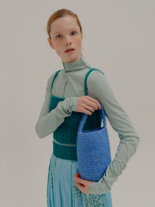 PIPE Knitted Paneled Vest Green