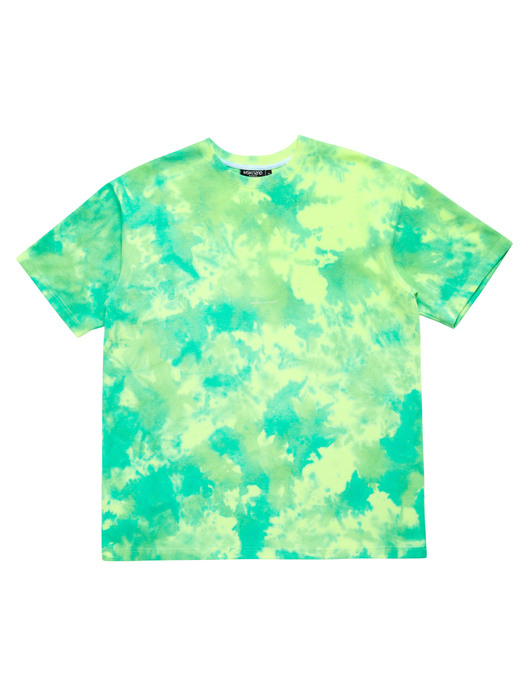 TIE DYE MINI LOGO OVERSIZED T-SHIRT NEON GREEN