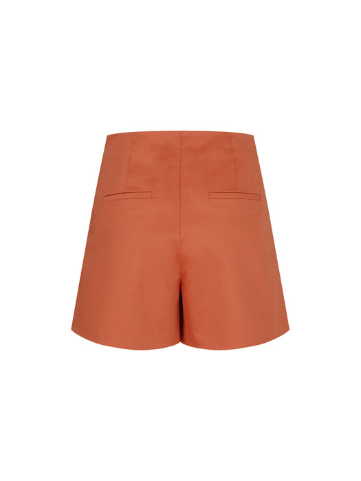 High-waist short pants_Sunset orange