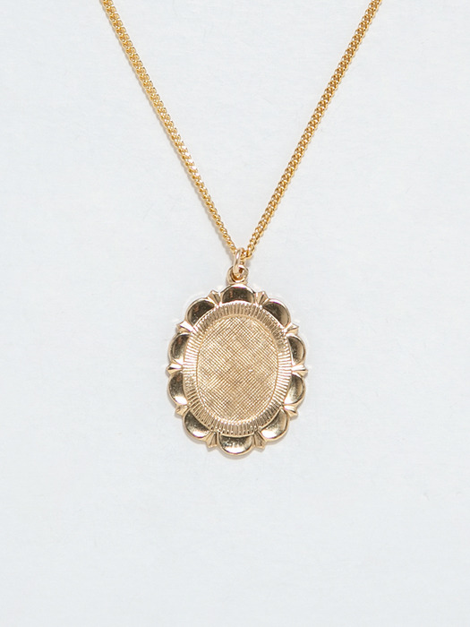 Oval Blank Round Medall Necklace (14K 골드필드)