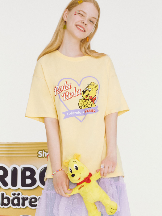 (TS-20332) ROLAROLA X HARIBO HEART T-SHIRT YELLOW