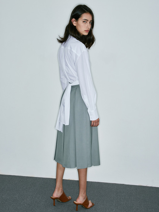 INVERTED PLEATS SKIRT_BLUE