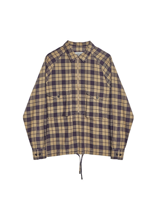 SCOUT PULLOVER SHIRT / PURPLE & IVORY CHECK