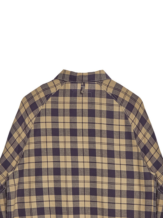 SCOUT PULLOVER SHIRT / PURPLE & IVORY CHECK