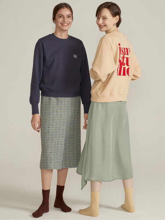 이태리 수입소재 H-line Midi Skirt [BLUE] JYSK0D930B1