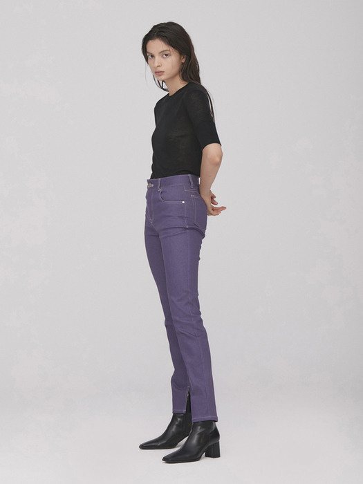 Alexa Slit Straight Pants_Purple