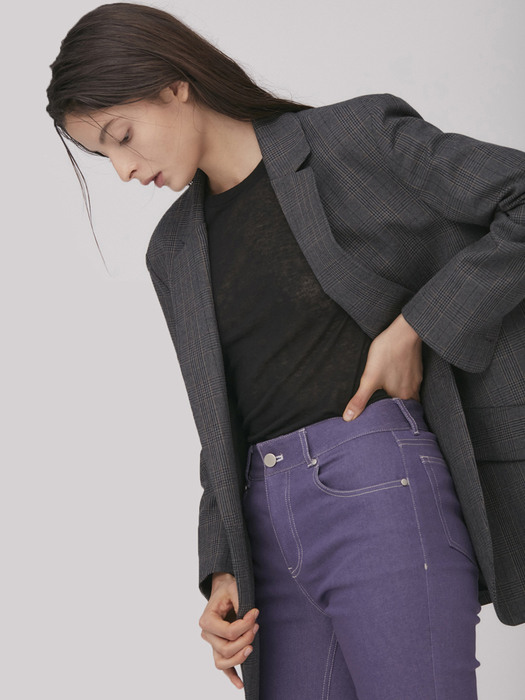 Alexa Slit Straight Pants_Purple