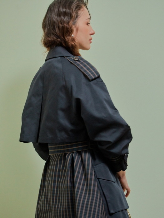 Checked Pattern Trench Coat