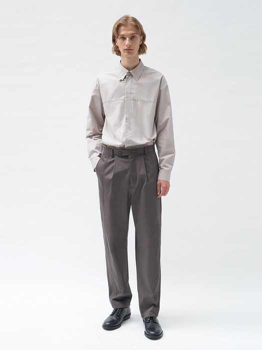 cutting panel cotton pants (plum charcoal)