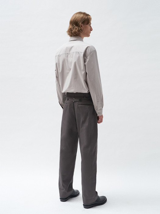 cutting panel cotton pants (plum charcoal)