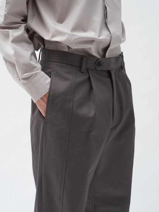 cutting panel cotton pants (plum charcoal)