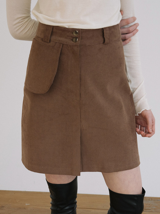 monts 1190 out pocket mini skirt (BROWN)