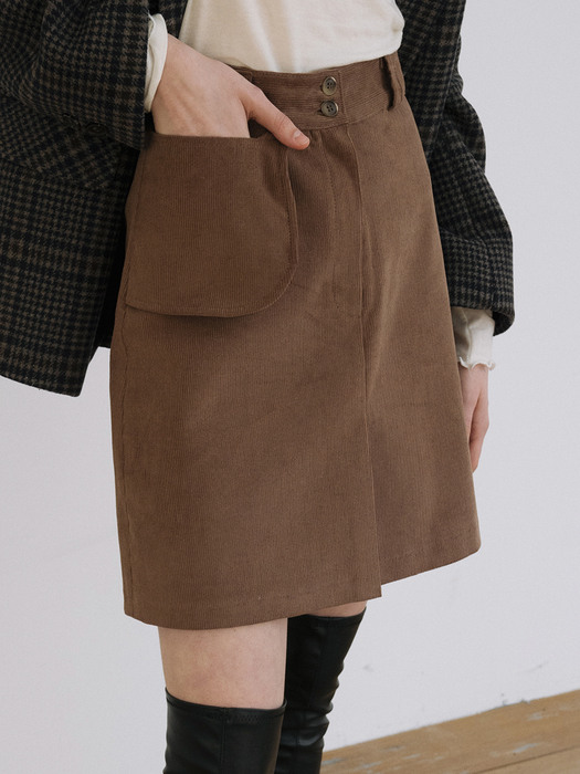 monts 1190 out pocket mini skirt (BROWN)