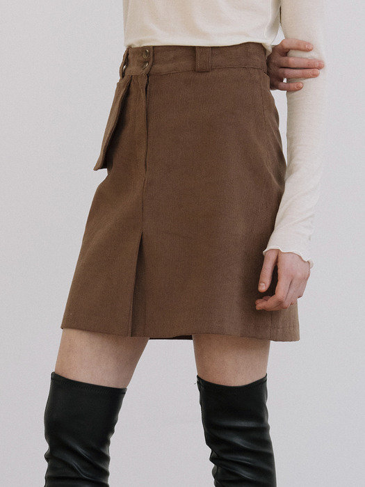 monts 1190 out pocket mini skirt (BROWN)