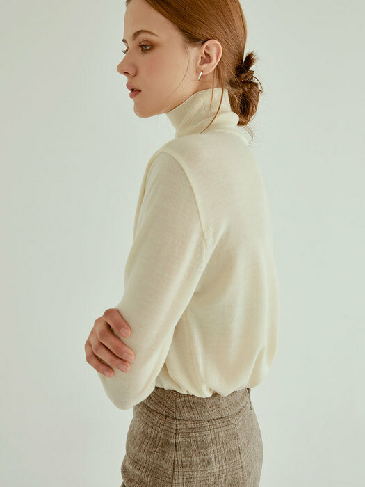 Basic Highneck Pullover Knit[ivory]