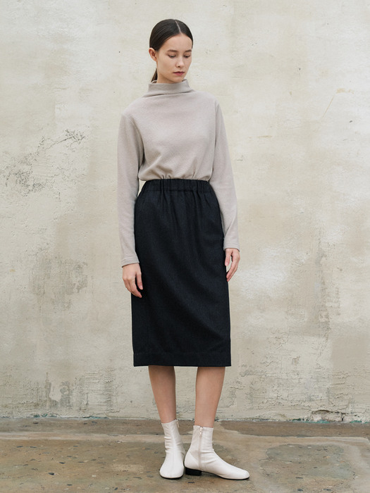cashmere h line skirt-charcoal