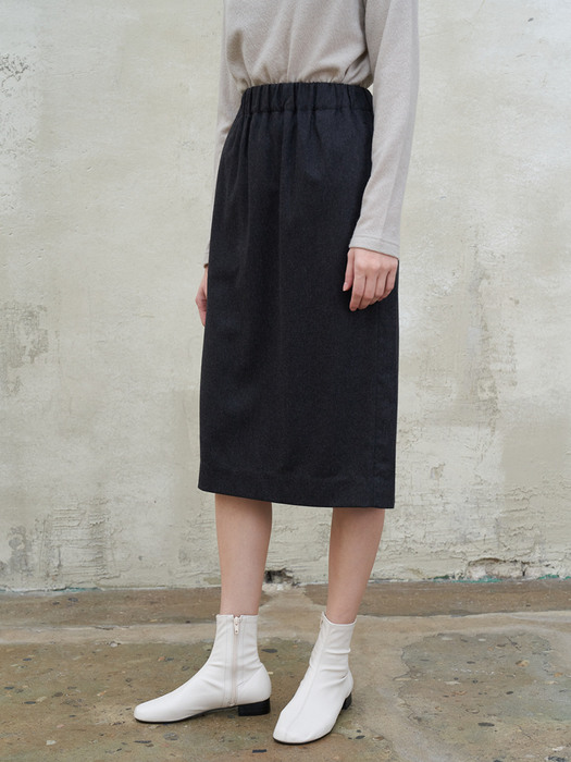 cashmere h line skirt-charcoal