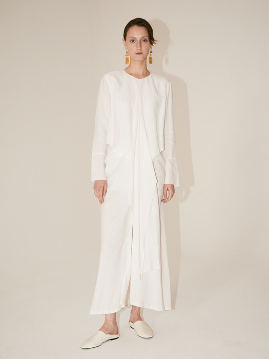 [Signature] ROBE Drape Dress_Off White