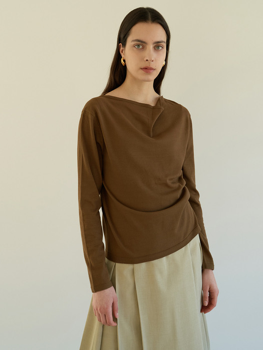 TOS DRAPED KNIT TOP_3COLOR