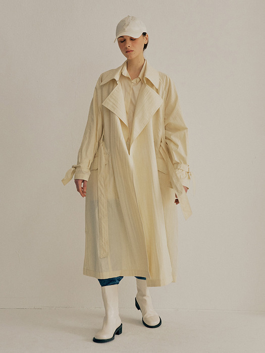 CRINKLE OVERSIZE TRENCH COAT_CREAM