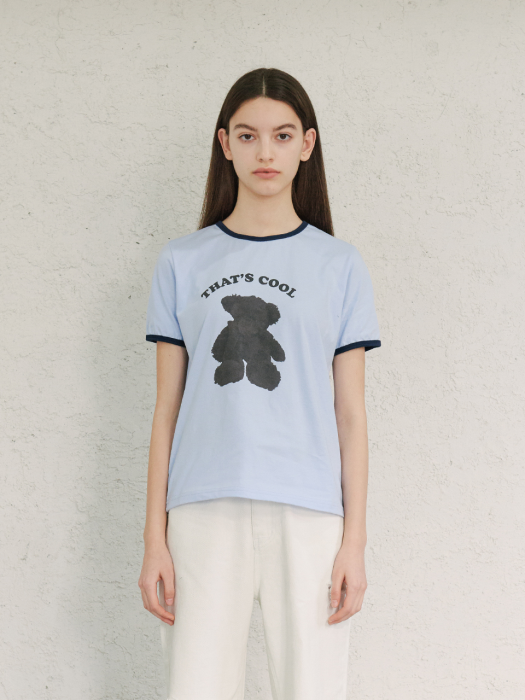 BLACK TEDDY T-SHIRT (LIGHT BLUE)