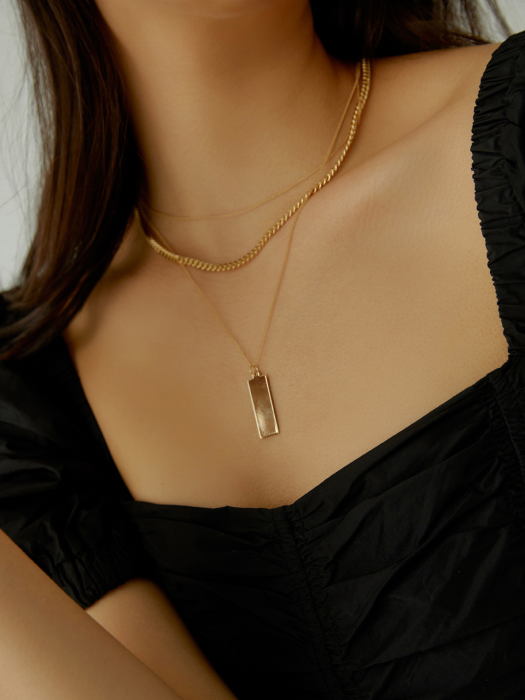 LAYERED SQUARE NECKLACE AN121002