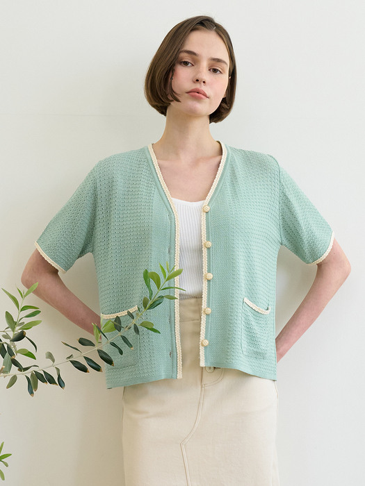 monts 1287 binding short-sleeved knitwear (mint)