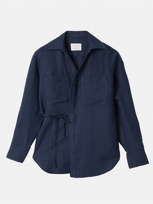 Carrie Unbalance Blouse_Navy