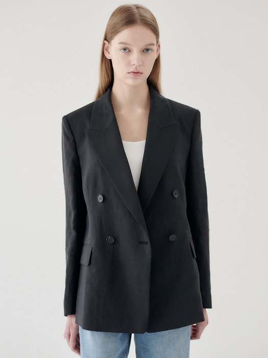 21MN linen double jacket [BK]