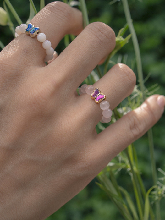 Butterfly with gemstone ring