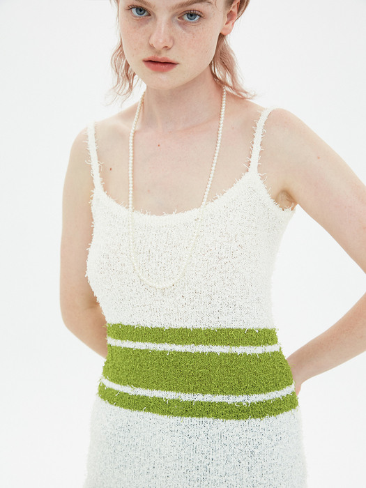 Tail Yarn Knit Slip Dress / Coconut