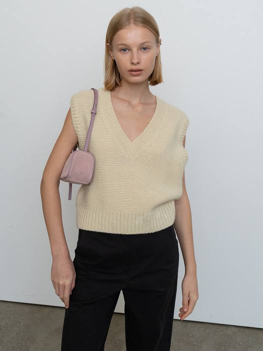 Wool Knit Vest_Ivory 