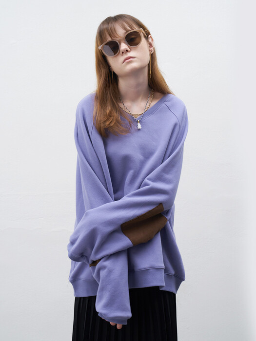 21 Fall_Purple V-Neck Sweatshirt 