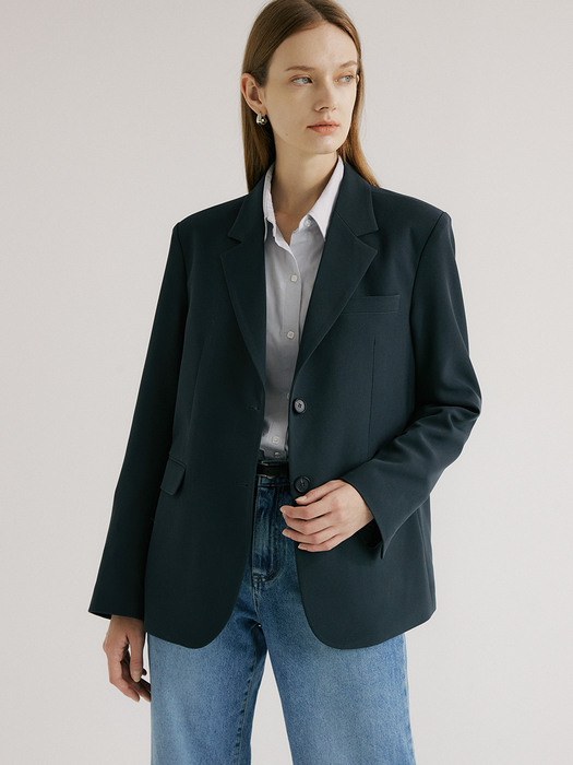 comos580 Two-button single jacket (dark grey)