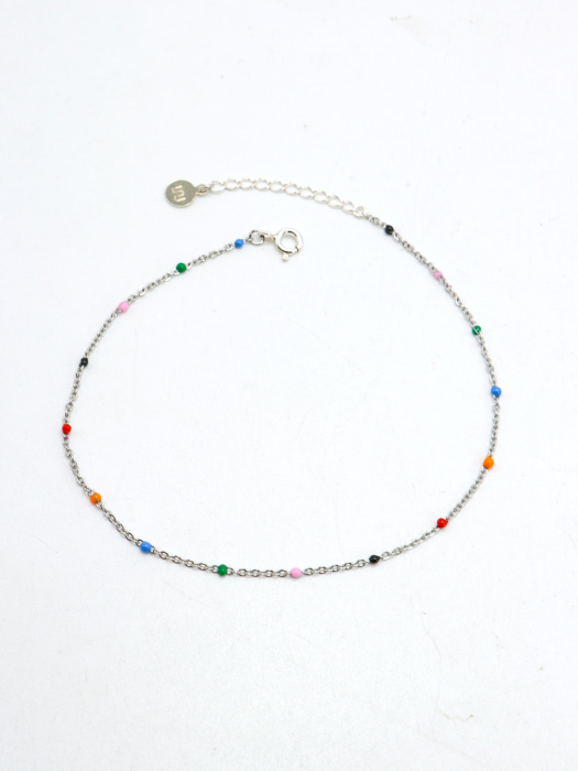 Colorful Bongbong Anklet Iak34 [Silver]