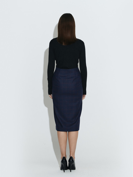 The Boss Wool skirt [Navy]