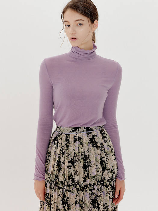 WOOL SPAN TURTLENECK_LIGHT VIOLET