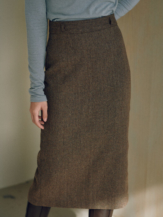 Herringbone Long skirt_2color