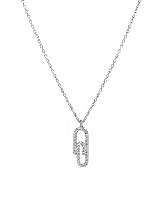 Clip Cubic Pendant Necklace (14k)